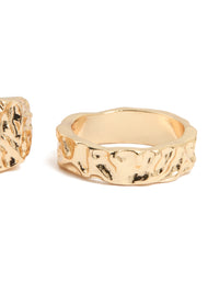 Gold Hammered Organic Rings 3-Pack - link has visual effect only