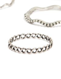 Antique Silver Textured Stacking Rings 22-Pack - link has visual effect only