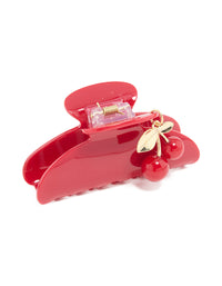 Red Cherry Charm Hair Claw Clip - link has visual effect only