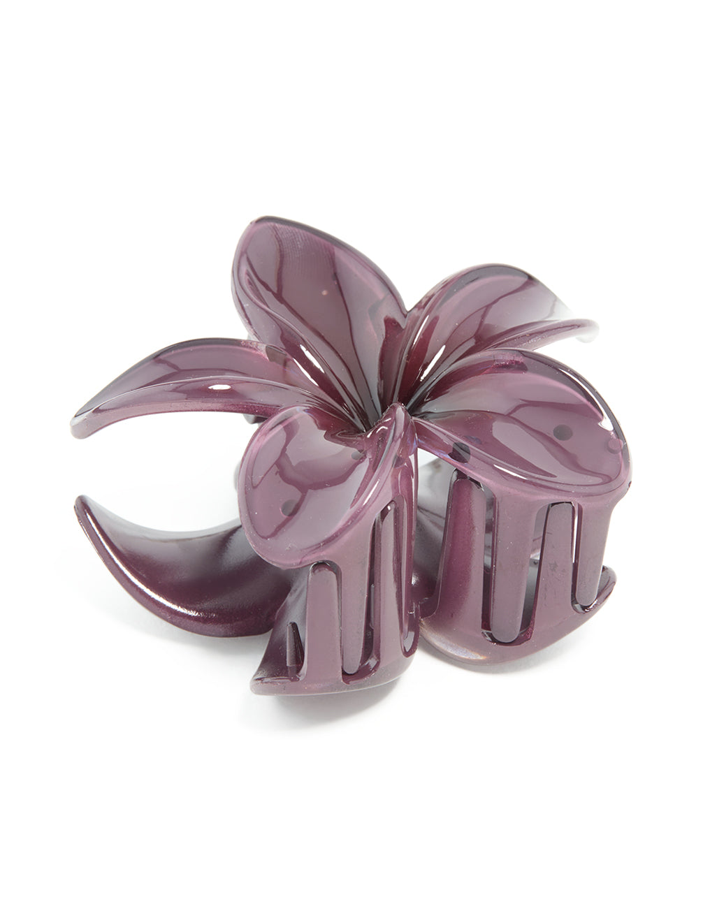 Plum Frangipani Hair Claw Clip