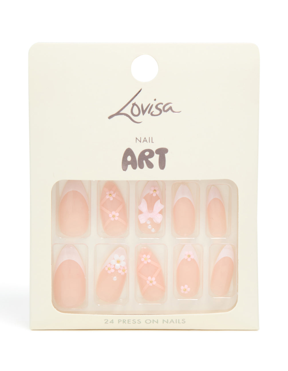 White Floral Mix  Press On Nail Set