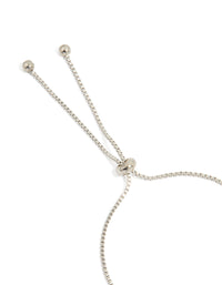 Silver Cubic Zirconia Flower & Leaf Toggle Bracelet - link has visual effect only