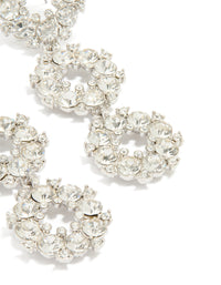 Silver DiamanteTriple Circle Loop Drop Earrings - link has visual effect only