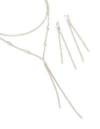 Silver Layered Y-Necklace - link has visual effect only