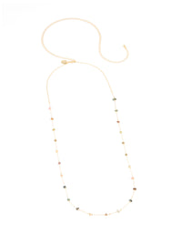 Gold Plated Semi Precious Stones Waist Chain - link has visual effect only