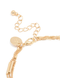 Gold Station Layered Chain Anklet - link has visual effect only