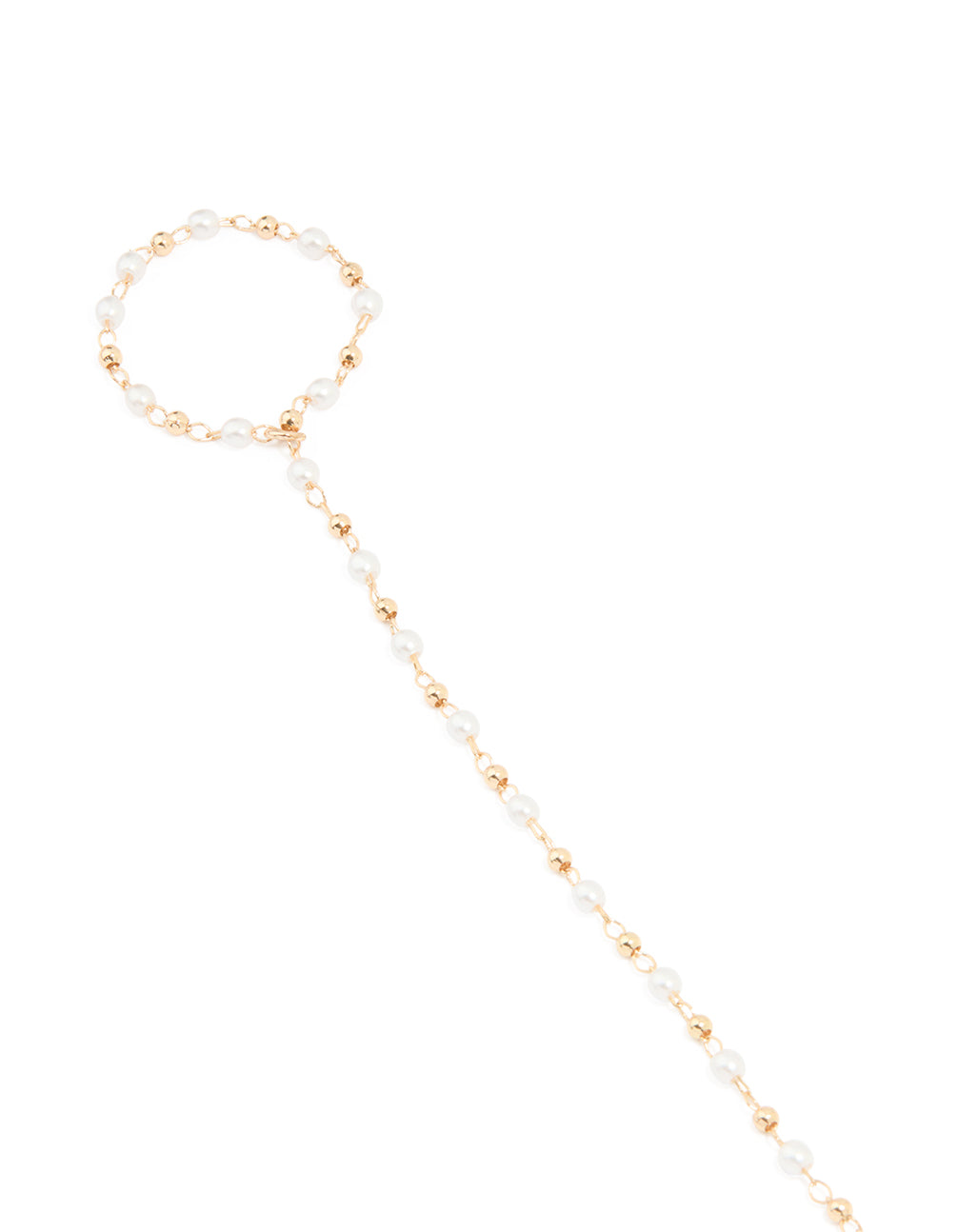 Gold Pearl Dainty Hand Chain