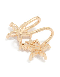 Gold Diamante Flower Structured Ear Cuff - link has visual effect only