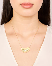 Gold Plated Brass Molten Pebble Pendant Necklace - link has visual effect only