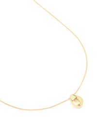 Gold Plated Brass Teardrop Pendant Necklace - link has visual effect only