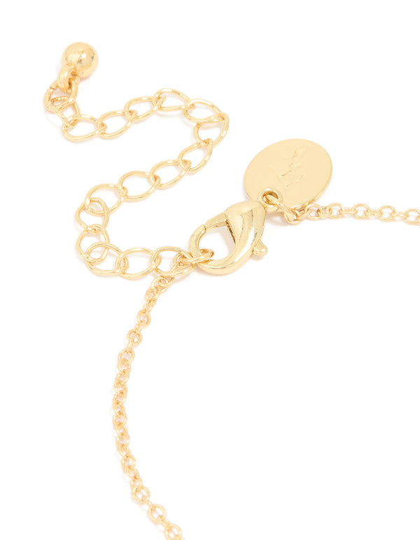 Gold Plated Brass Cubic Zirconia Dainty Link Bracelet