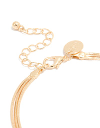 Gold Triple Layered Simple Anklet - link has visual effect only