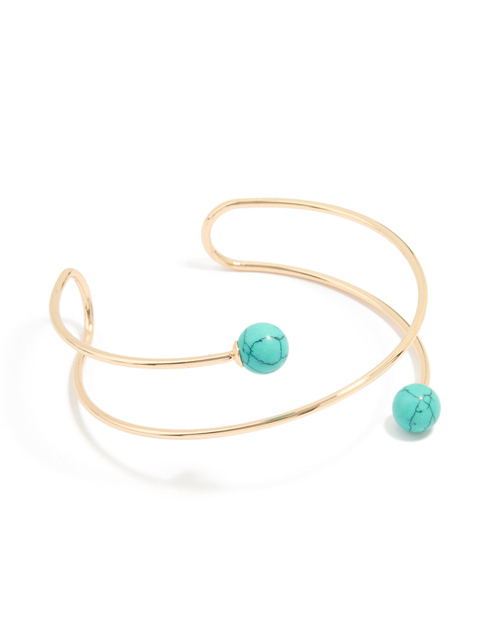 Gold Blue Marbled Ball Arm Cuff
