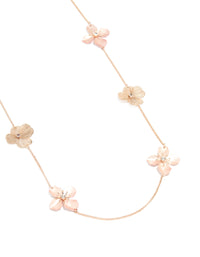 Rose Gold Laser Cut Flower Necklace - link has visual effect only
