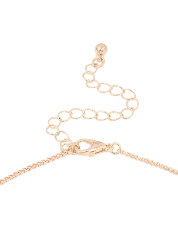 Rose Gold Laser Cut Flower Necklace