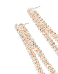 Rose Gold Diamante Long Drop Earrings - link has visual effect only