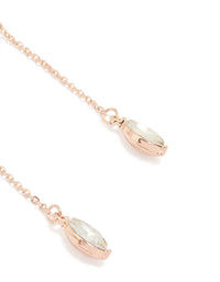 Rose Gold Double Flower Drop Earrings - link has visual effect only