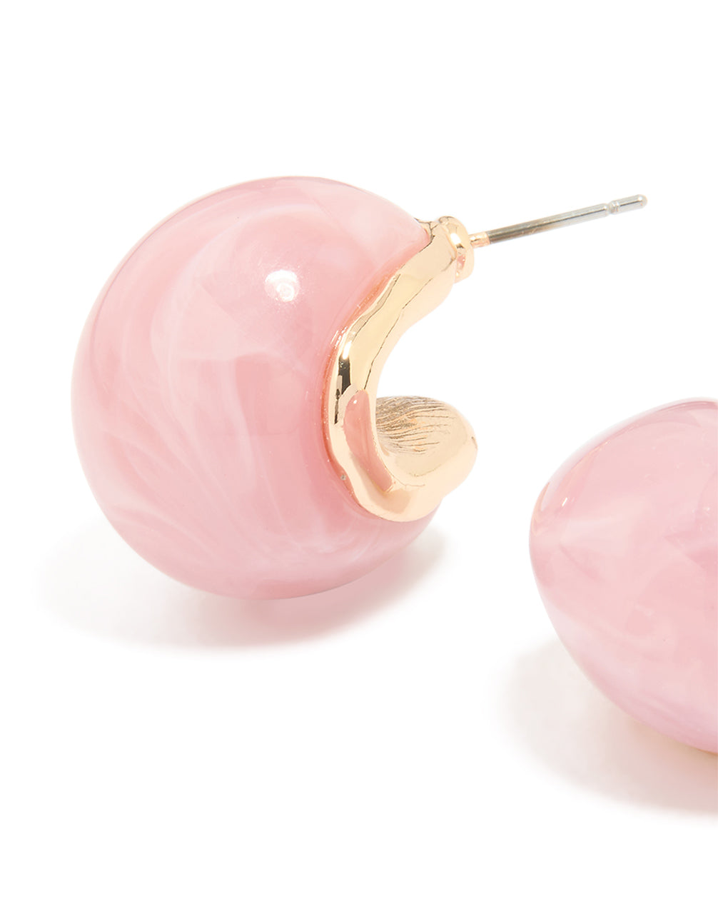 Rose Gold Pink Acrylic Bubble Large Stud Earrings