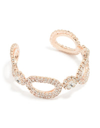 Rose Gold Diamante Open Wrist Cuff - link has visual effect only