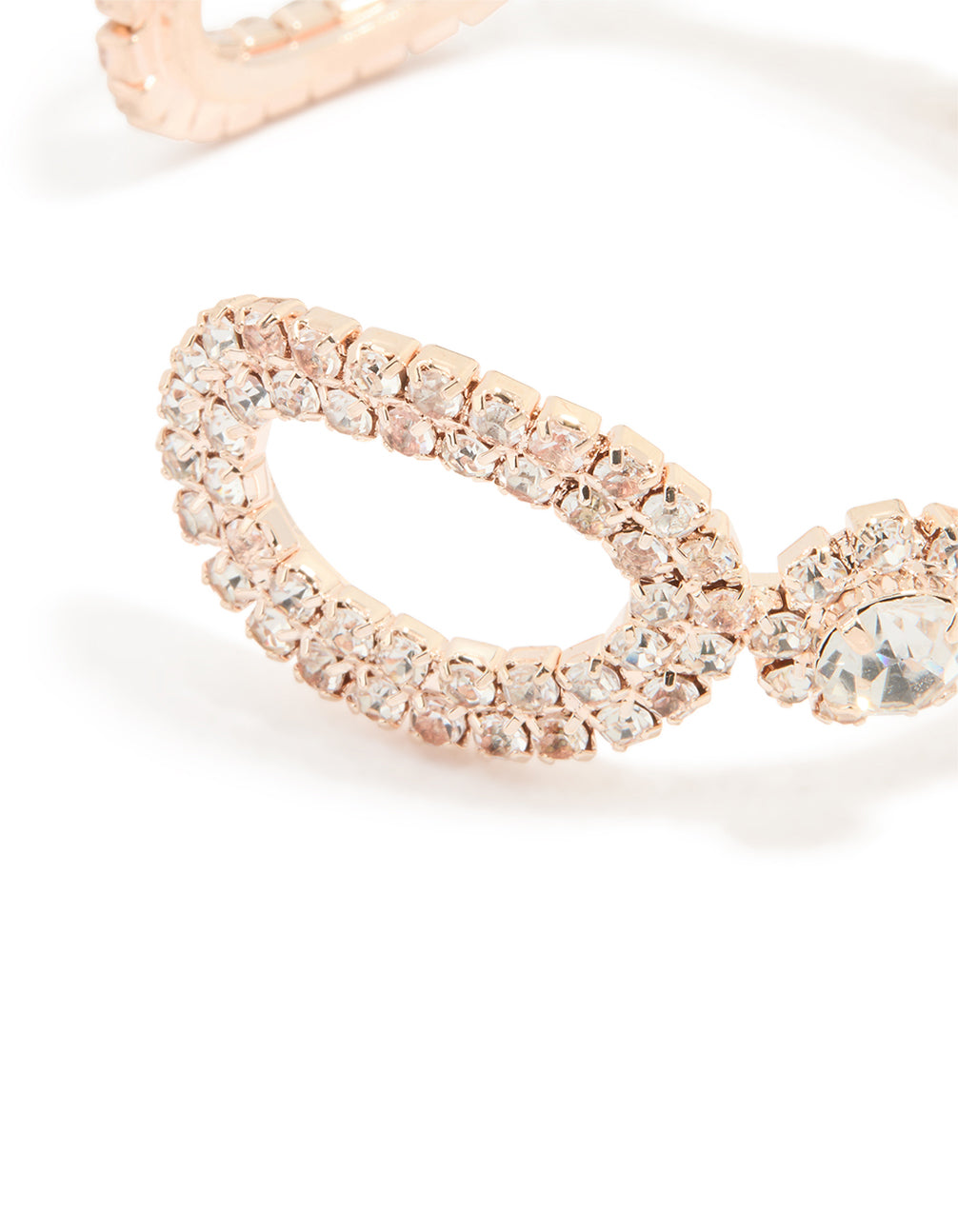 Rose Gold Diamante Open Wrist Cuff