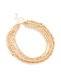 Gold Beaded Layered Necklace - link has visual effect only