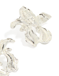 Silver Molten Flower Stud Earrings - link has visual effect only