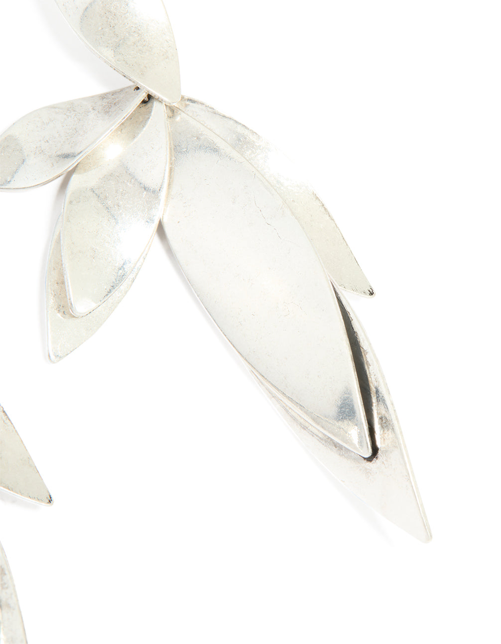 Silver Multi Petal Drop Earrings