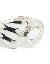 Silver Diamante Molten Wrist Cuff - link has visual effect only