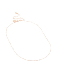 Rose Gold Pearl Fine Station Necklace - link has visual effect only