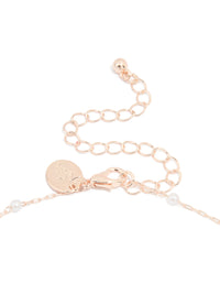 Rose Gold Pearl Fine Station Necklace - link has visual effect only