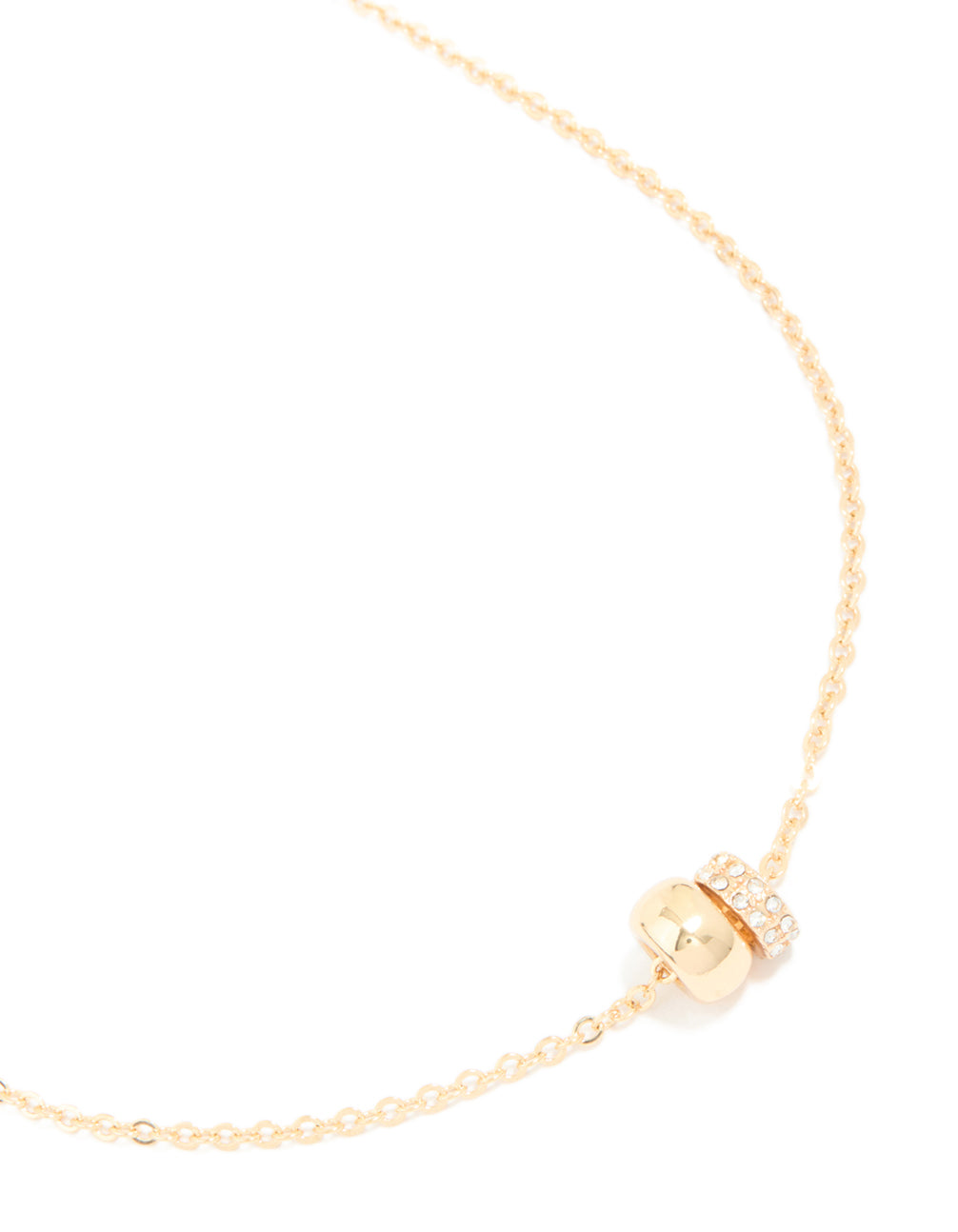 Gold Double Loop Rondell Pendants Necklace