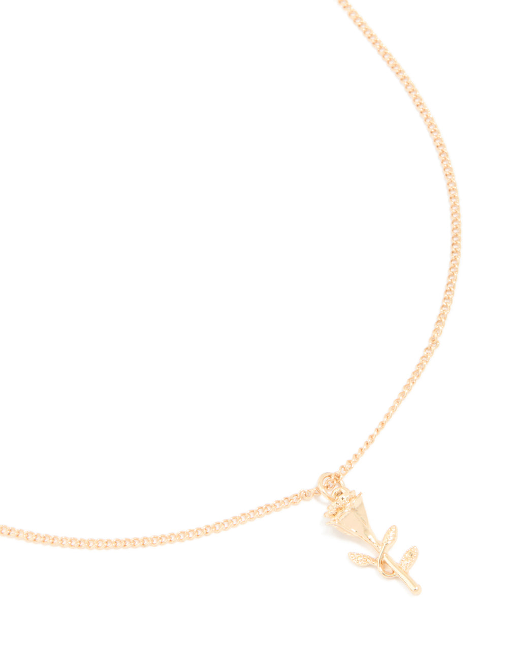 Gold Mini Rose Pendant Necklace