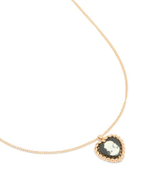 Gold Heart Cameo Necklace - link has visual effect only