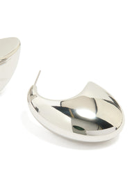 Silver Chunky Thick Hoop Earrings - link has visual effect only