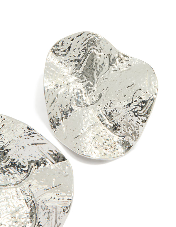 Silver Organic Stud Earrings