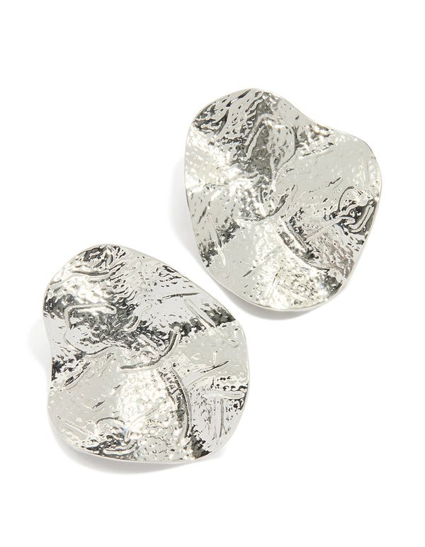 Silver Organic Stud Earrings