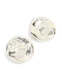 Silver Organic Circle Stud Earrings - link has visual effect only