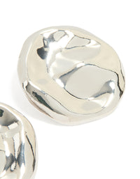 Silver Organic Circle Stud Earrings - link has visual effect only