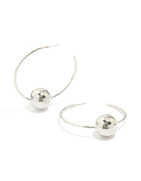 Silver Ball Hoop Earrings - link has visual effect only
