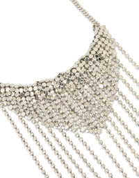 Silver Diamante Fringe Long Necklace - link has visual effect only