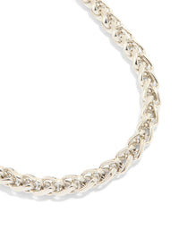 Silver Thick Magnetic Clasp Spiga Necklace - link has visual effect only