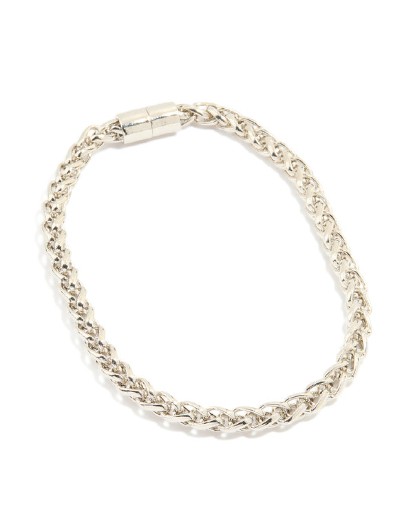 Silver Thick Magnetic Clasp Spiga Necklace