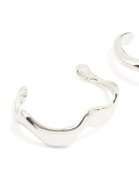 Silver Organic Small Wave Wrist Cuffs 2-Pack - link has visual effect only