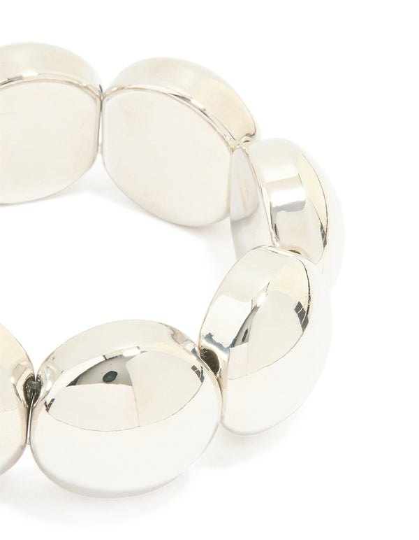 Silver Thick Bubble Stretch Bracelet