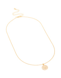 Gold Plated Cubic Zirconia Circle Letter K Pendant Necklace - link has visual effect only
