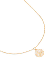 Gold Plated Cubic Zirconia Circle Letter L Pendant Necklace - link has visual effect only