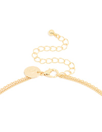 Gold Plated Cubic Zirconia Cross Letter E Layered Necklace - link has visual effect only
