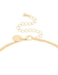 Gold Plated Cubic Zirconia Cross Letter L Layered Necklace - link has visual effect only