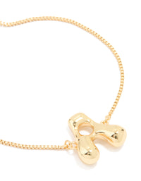 Gold Plated Bubble Letter A Toggle Bracelet - link has visual effect only