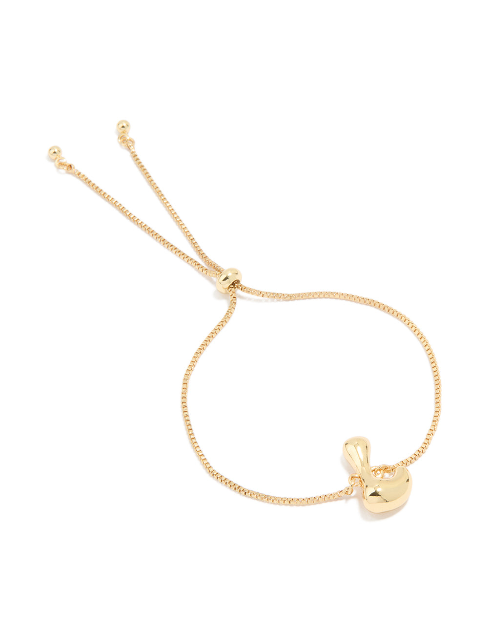 Gold Plated Bubble Letter L Toggle Bracelet